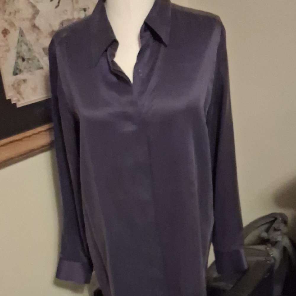 Elegant Purple Satin Blouse